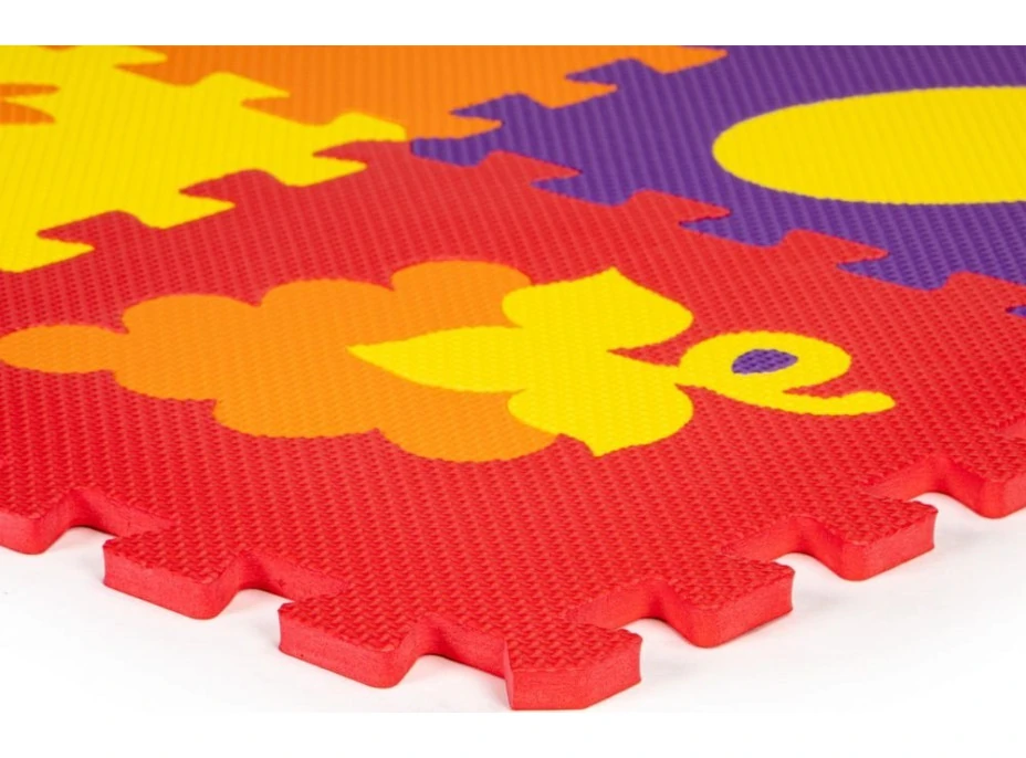 ECOTOYS Pěnové puzzle Ovoce a doprava (29x29)