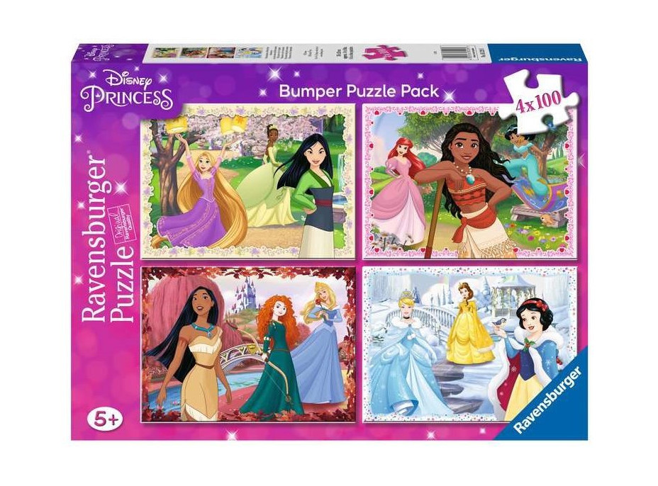 RAVENSBURGER Puzzle Disney: Princezny 4x100 dílků