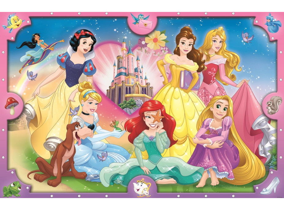 TREFL Puzzle Super Shape XL Disney princezny: Růžový svět 160 dílků