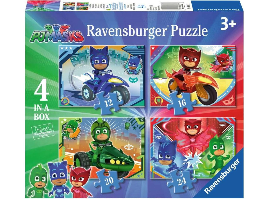 RAVENSBURGER Puzzle Pyžamasky 4v1 (12, 16, 20, 24 dílků)