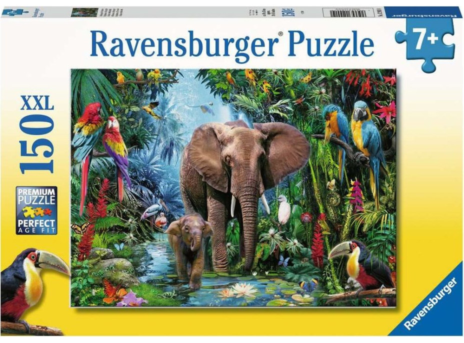 RAVENSBURGER Puzzle Sloni v džungli XXL 150 dílků