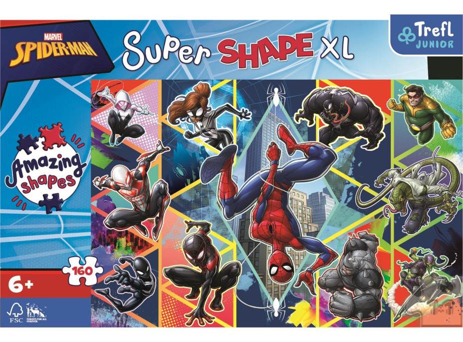 TREFL Puzzle Super Shape XL Spiderman: Přidej se 160 dílků