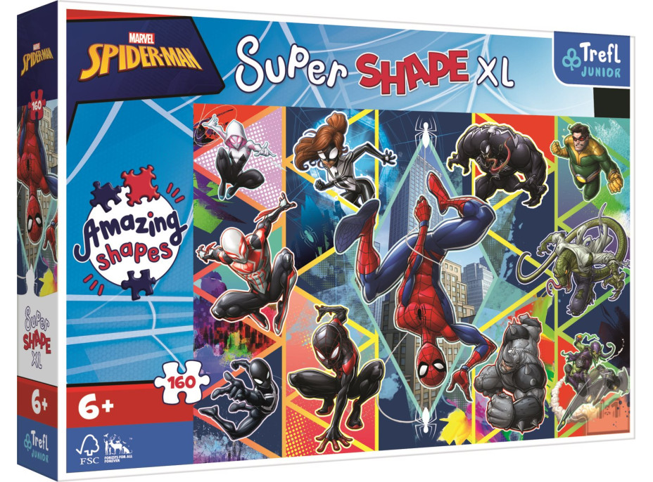 TREFL Puzzle Super Shape XL Spiderman: Přidej se 160 dílků