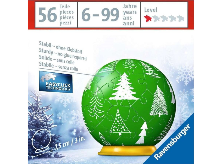 RAVENSBURGER Puzzleball Vánoční stromečky 56 dílků