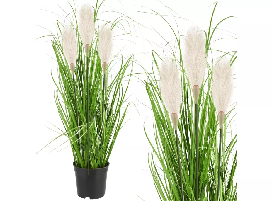 Umělá tráva pampová - 70 cm - ecru bílá