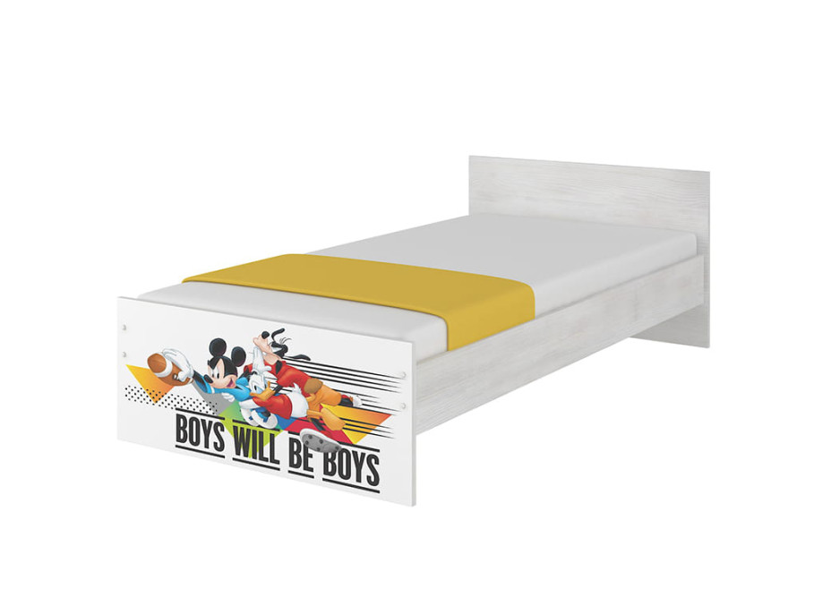 Dětská postel MAX bez šuplíku Disney - MICKEY A KAMARÁDI 200x90 cm, bílá, bez zábran
