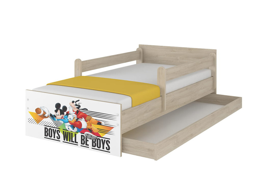 Dětská postel MAX bez šuplíku Disney - MICKEY A KAMARÁDI 200x90 cm, bílá, bez zábran