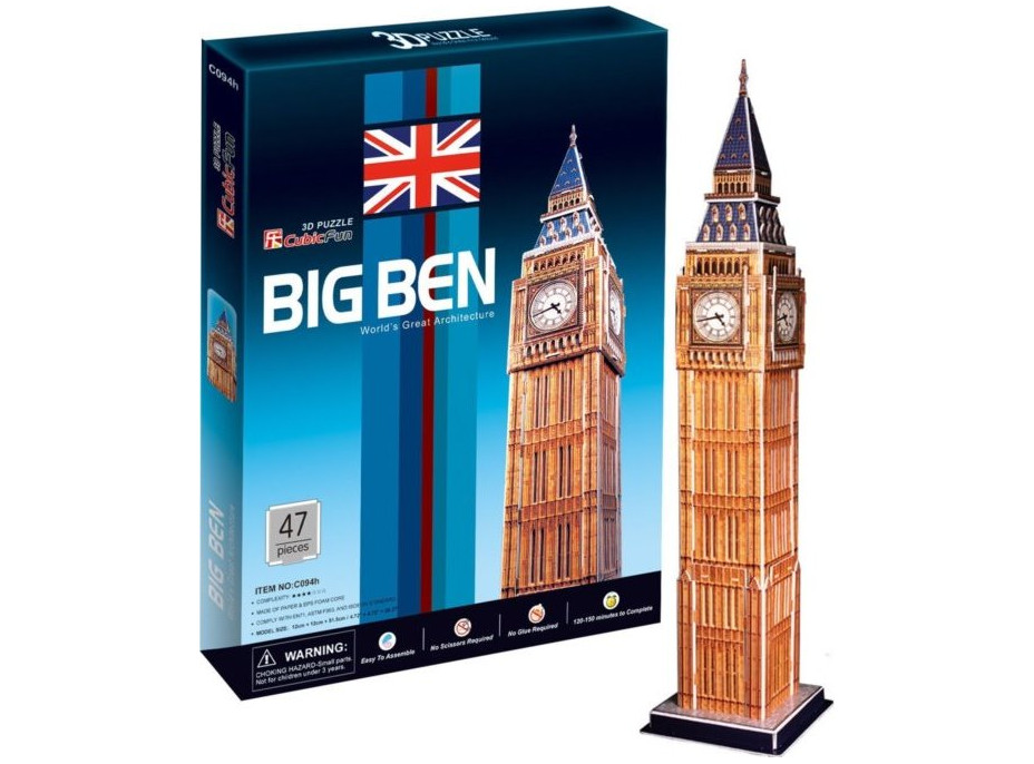 CUBICFUN 3D puzzle Big Ben (střední) 47 dílků