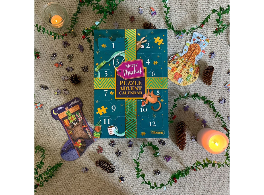 GIBSONS Puzzle Adventní kalendář na 24 dní: Veselé rošťárny 1260 dílků