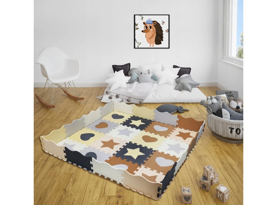 Matadi Pěnové puzzle Srdce a hvězdy (28x28)