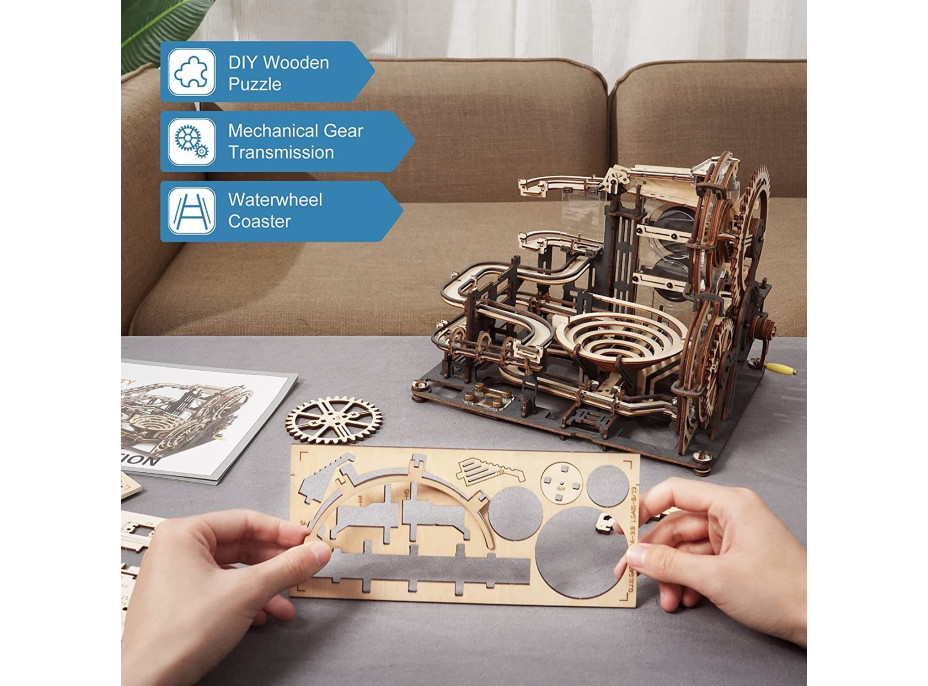 ROBOTIME Rokr 3D dřevěné puzzle Kuličková dráha: Noční město 294 dílků