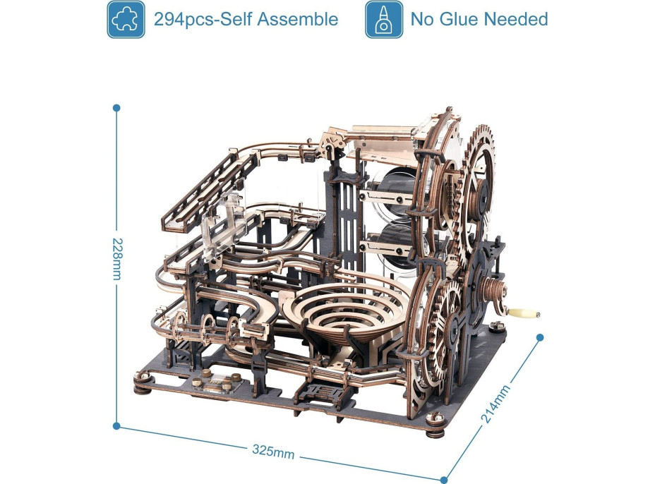 ROBOTIME Rokr 3D dřevěné puzzle Kuličková dráha: Noční město 294 dílků