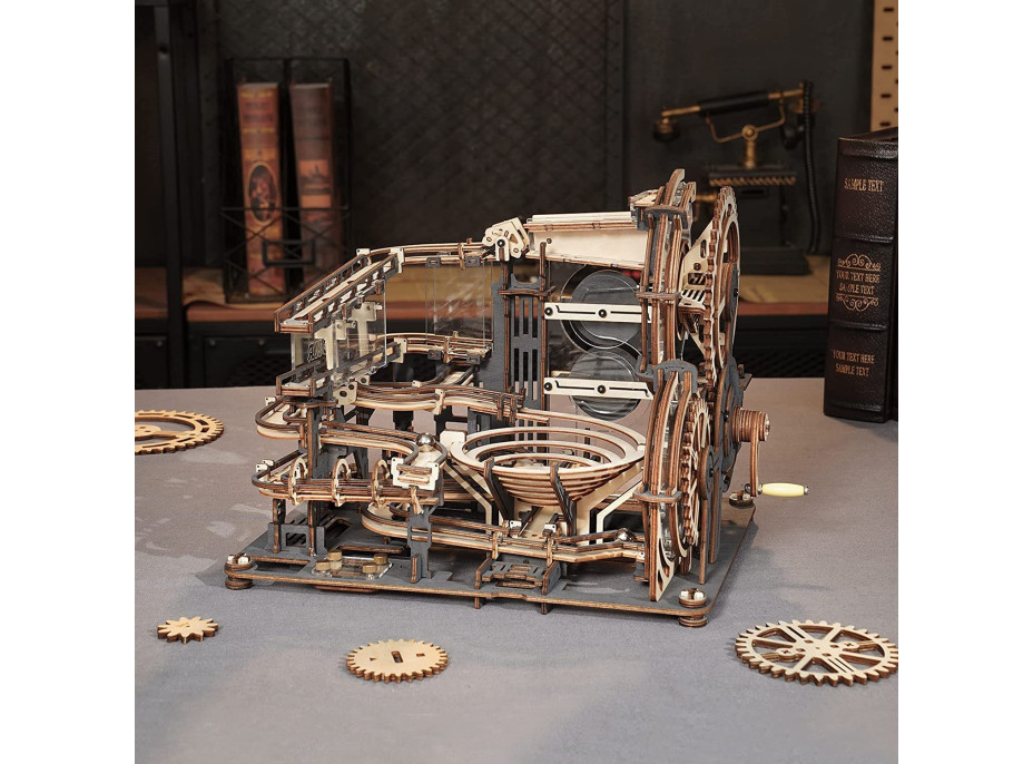 ROBOTIME Rokr 3D dřevěné puzzle Kuličková dráha: Noční město 294 dílků