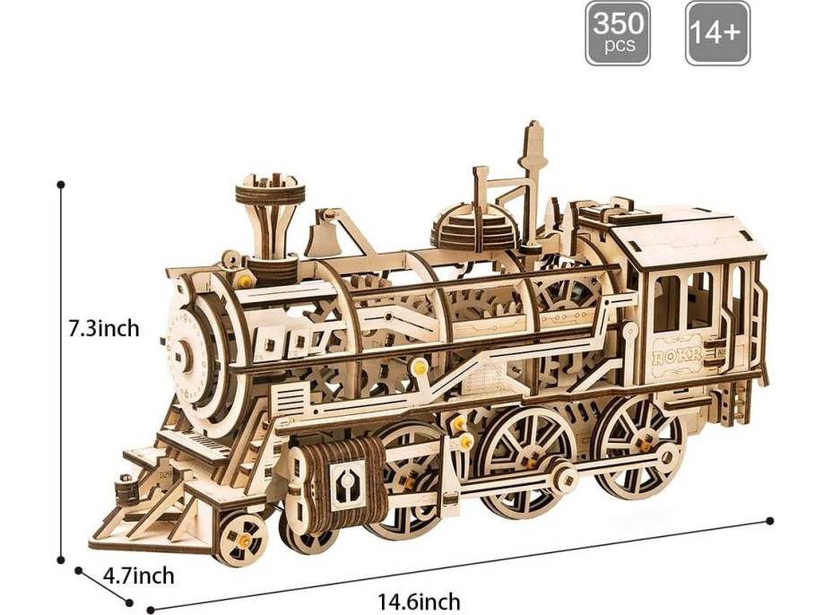 ROBOTIME Rokr 3D dřevěné puzzle Lokomotiva 350 dílků