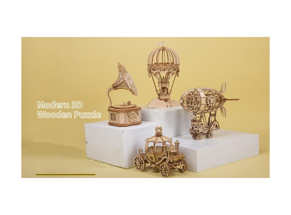 ROBOTIME Rolife 3D dřevěné puzzle Gramofon 122 dílků