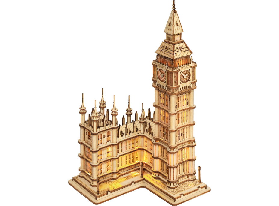 ROBOTIME Rolife Svítící 3D dřevěné puzzle Big Ben 220 dílků