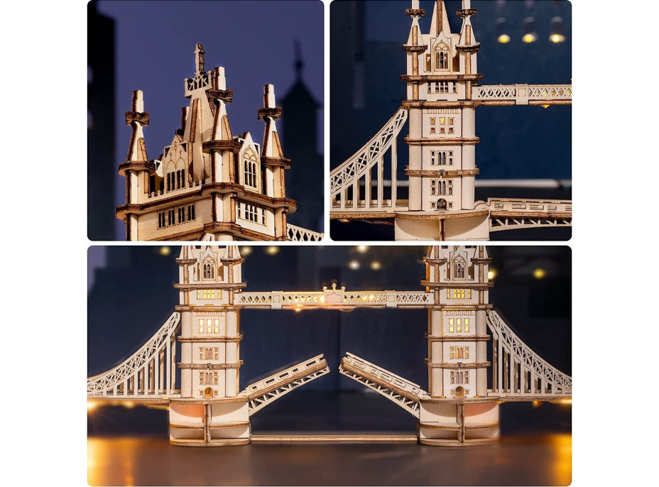 ROBOTIME Rolife Svítící 3D dřevěné puzzle Tower Bridge 113 dílků