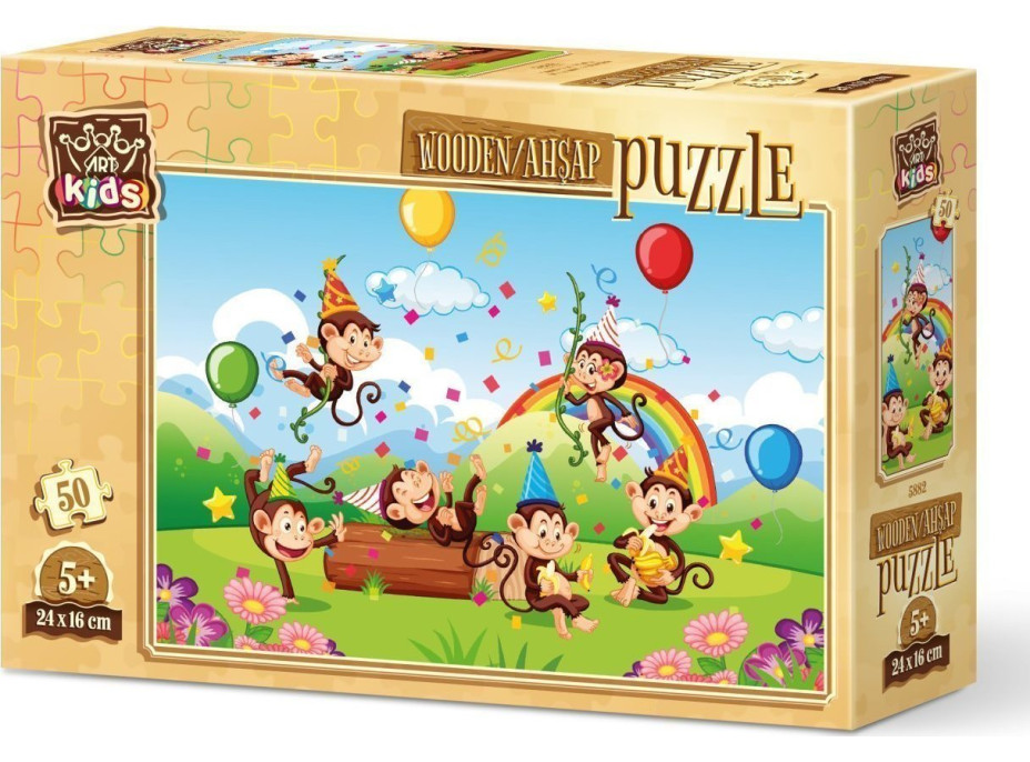 ART PUZZLE Dřevěné puzzle Opičí oslava 50 dílků