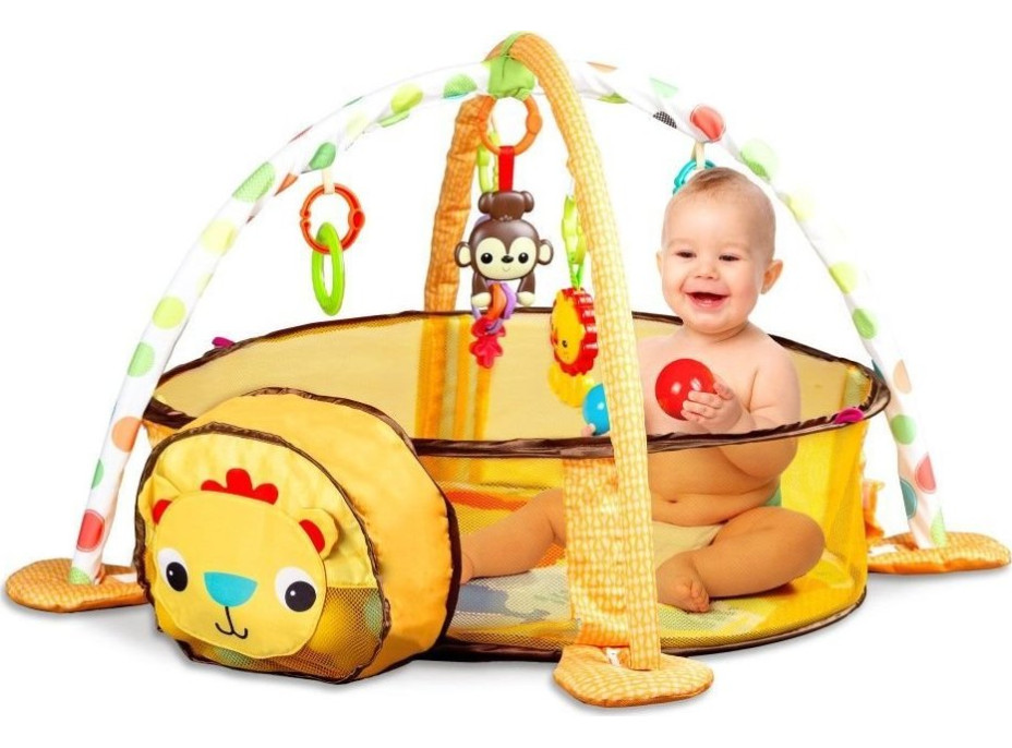 ECOTOYS Hrací deka s ohrádkou Lev