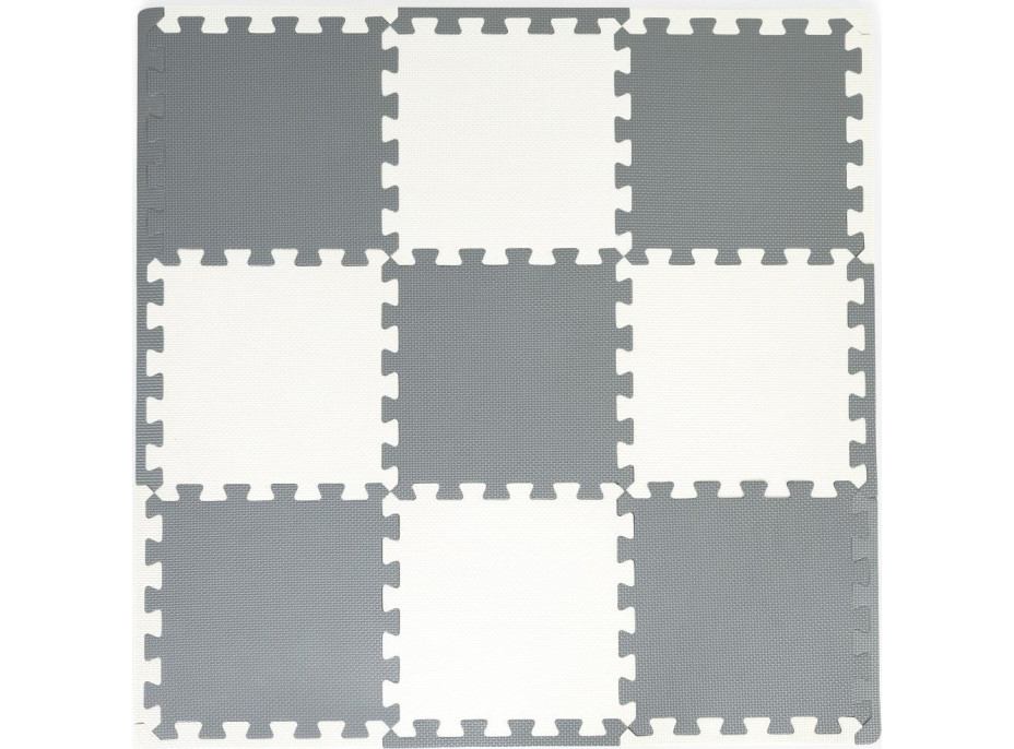 ECOTOYS Pěnové puzzle šedo-bílé s okraji