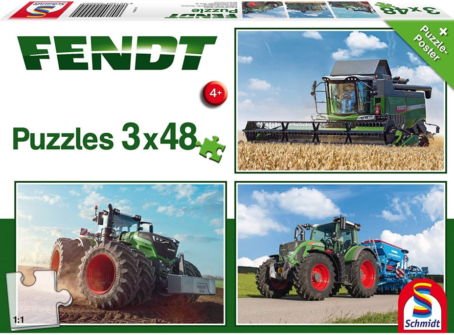 SCHMIDT Puzzle Traktory Fendt 3x48 dílků