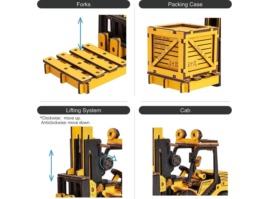 ROBOTIME Rokr 3D dřevěné puzzle Vysokozdvižný vozík 139 dílků