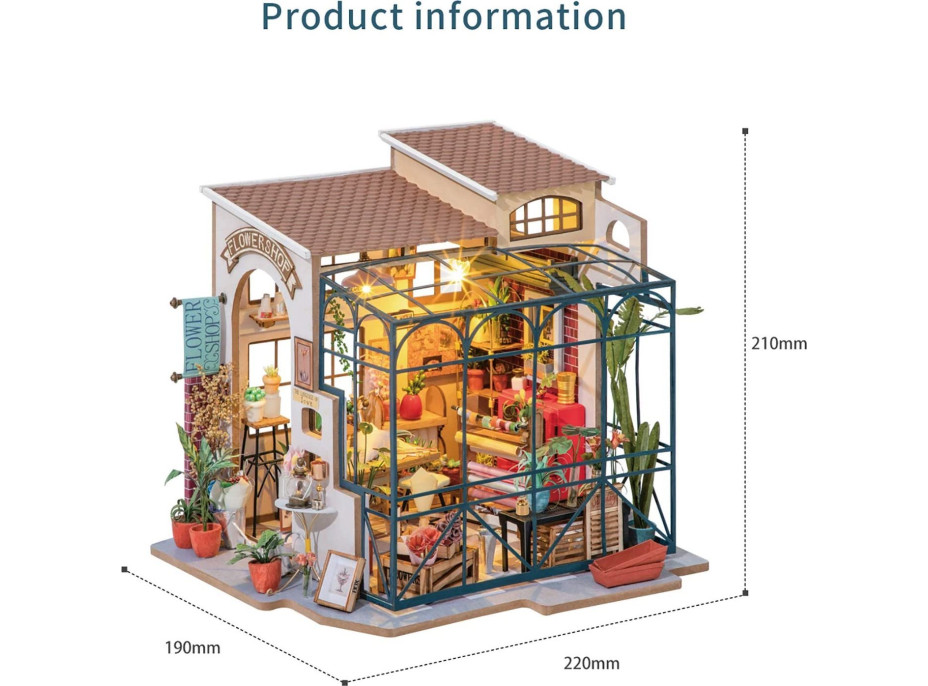 ROBOTIME Rolife DYI House: Emilčino květinářství s LED osvětlením