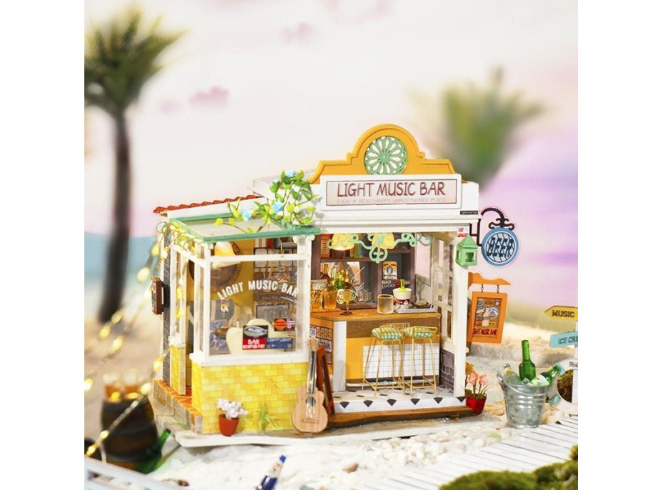 ROBOTIME Rolife DYI House: Light Music bar s LED osvětlením