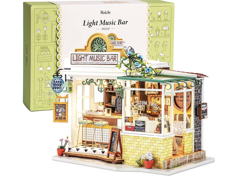 ROBOTIME Rolife DYI House: Light Music bar s LED osvětlením