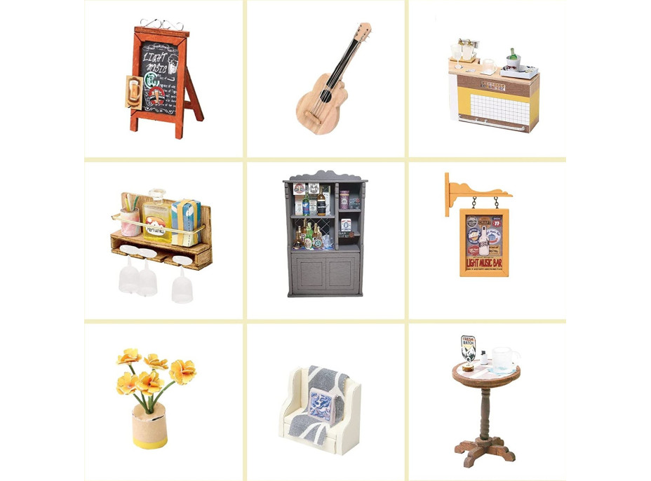 ROBOTIME Rolife DYI House: Light Music bar s LED osvětlením