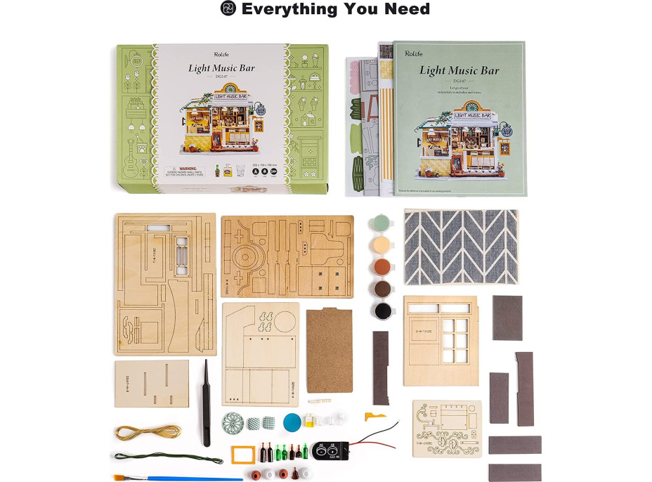 ROBOTIME Rolife DYI House: Light Music bar s LED osvětlením