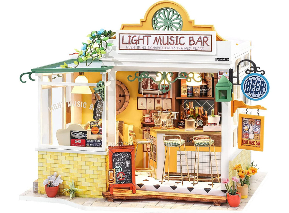 ROBOTIME Rolife DYI House: Light Music bar s LED osvětlením