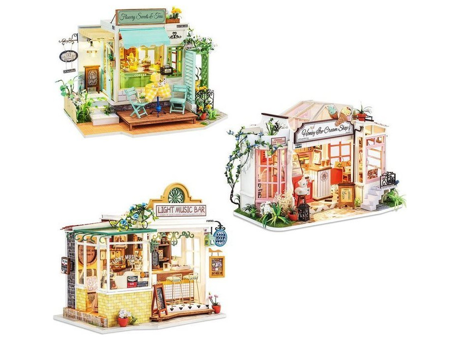 ROBOTIME Rolife DYI House: Light Music bar s LED osvětlením