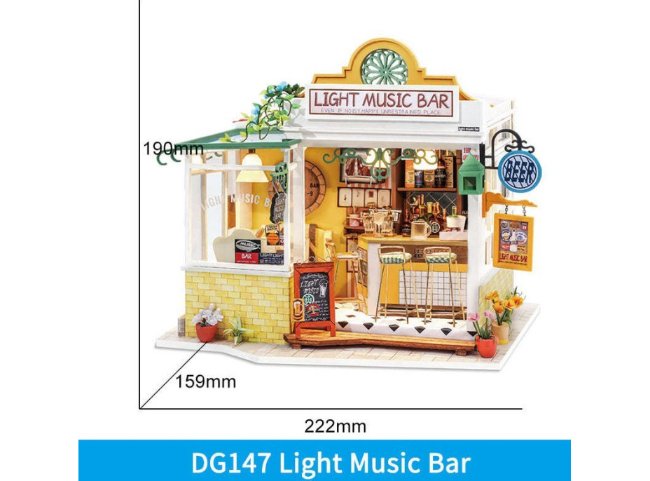 ROBOTIME Rolife DYI House: Light Music bar s LED osvětlením