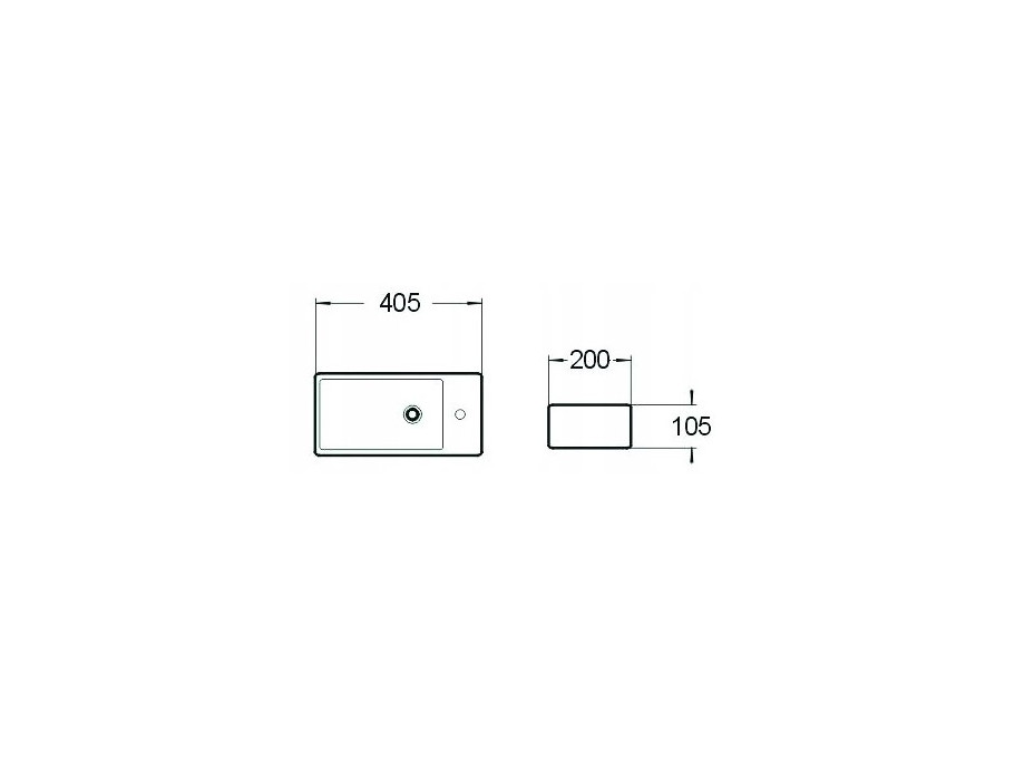 Keramické umyvadlo INEZ 40L, 21484000L