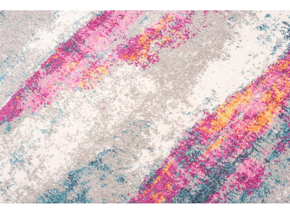 Kusový koberec LAZUR vlny - šedý/modrý/růžový