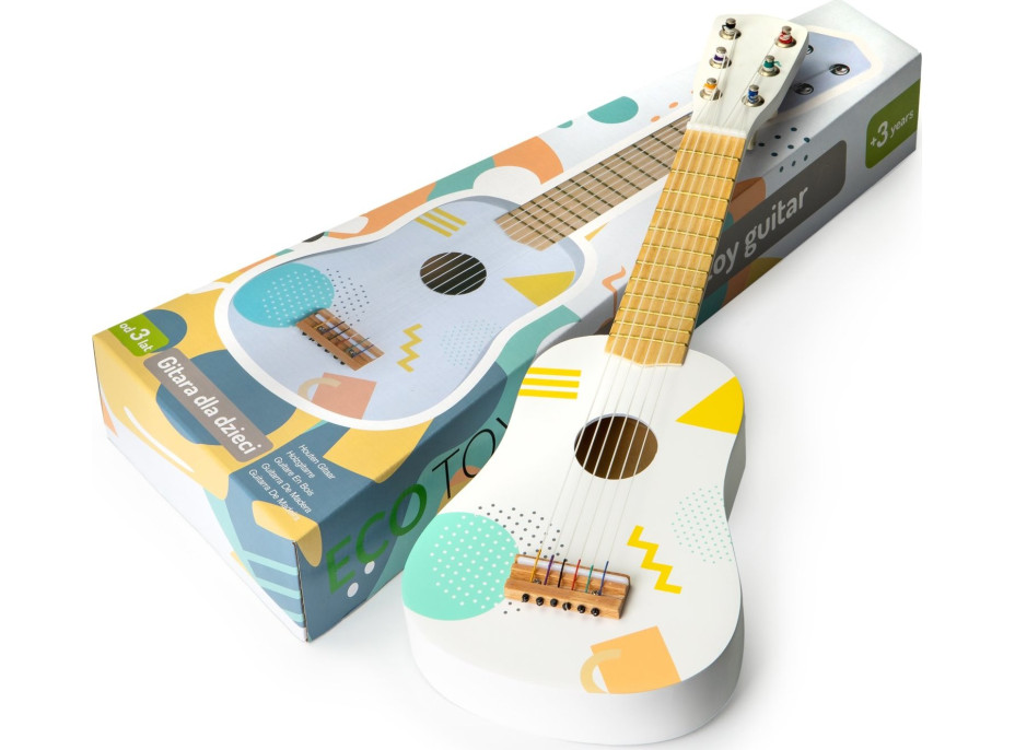 ECOTOYS Dětská dřevěná kytara