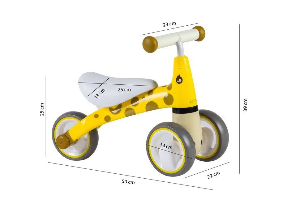 ECOTOYS Odrážedlo Žirafa žluté