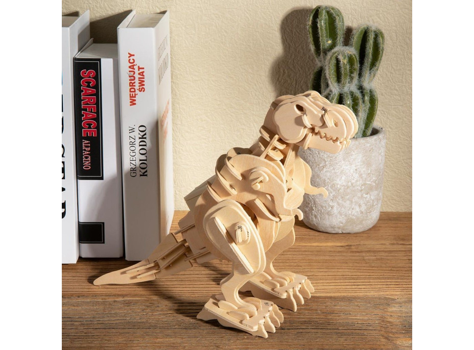 新品！ROKR T-REX ROBOTIME ROKR T-REX DINOZAUR DREWNIANY MODEL PUZZLE 3D