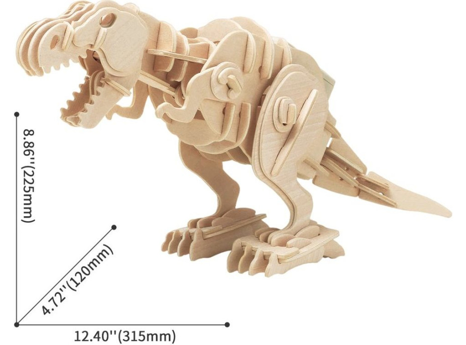 ROBOTIME Rokr 3D dřevěné puzzle Chodící T-Rex 85 dílků