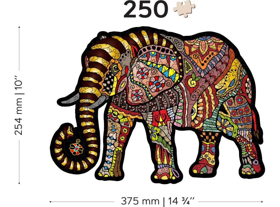 WOODEN CITY Dřevěné puzzle Magický slon 250 dílků EKO