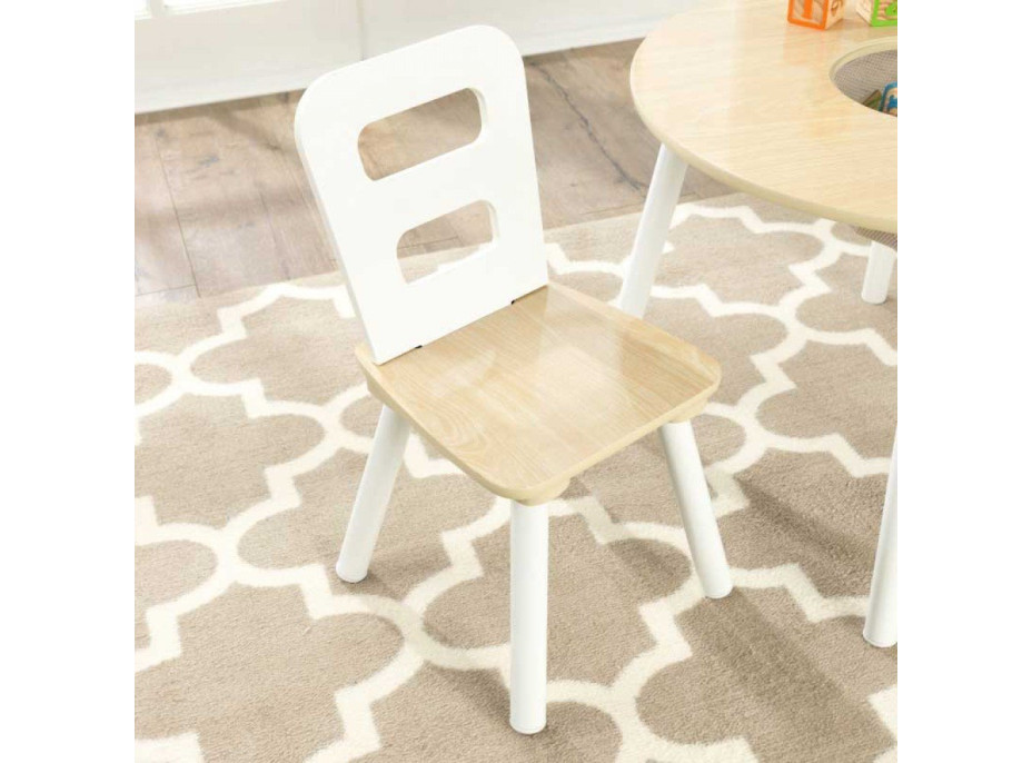 KIDKRAFT Dřevěný set stůl + 2 židle - přírodní, bílá