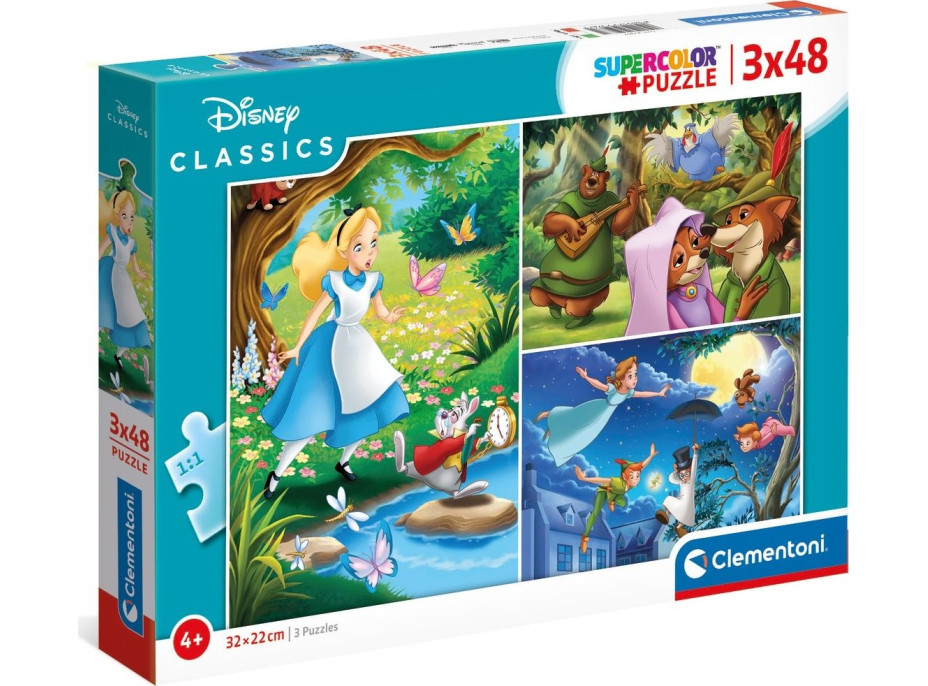 CLEMENTONI Puzzle Disney klasika 3x48 dílků