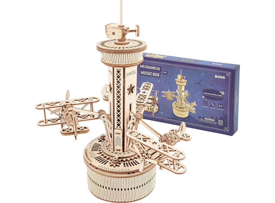 ROBOTIME Rokr 3D dřevěné puzzle Řídící věž letového provozu (hrací skříňka) 255 dílků