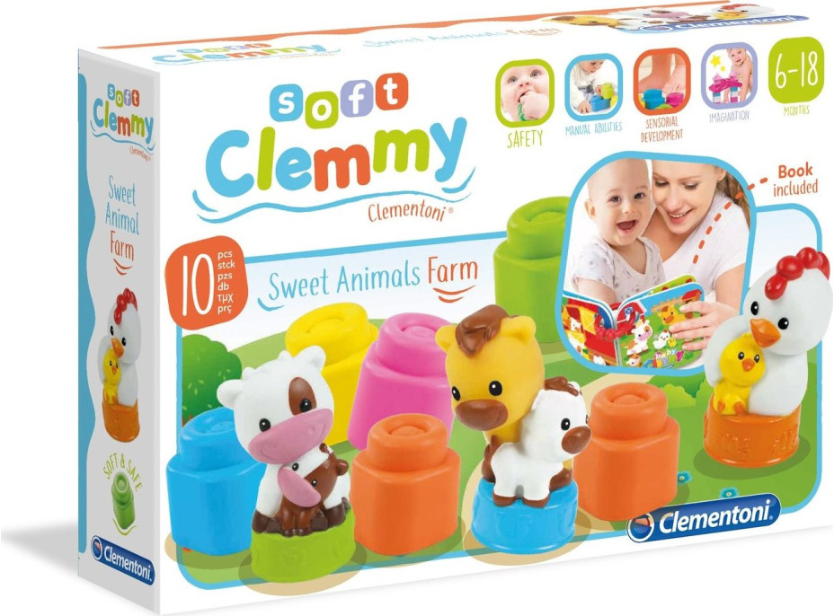 CLEMENTONI SOFT CLEMMY Hrací sada Zvířátka z farmy