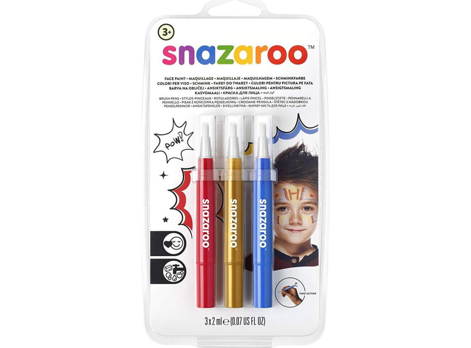 SNAZAROO Štětce Brush Pen s barvami na obličej - Dobrodružství