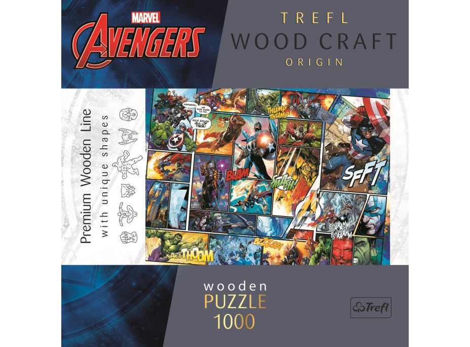 TREFL Wood Craft Origin puzzle Marvel Avengers 1000 dílků