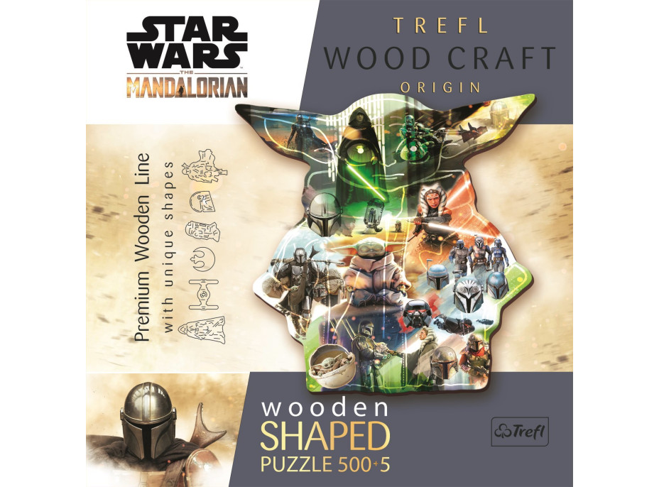 TREFL Wood Craft Origin puzzle The Mandalorian: Záhadný Grogu 505 dílků