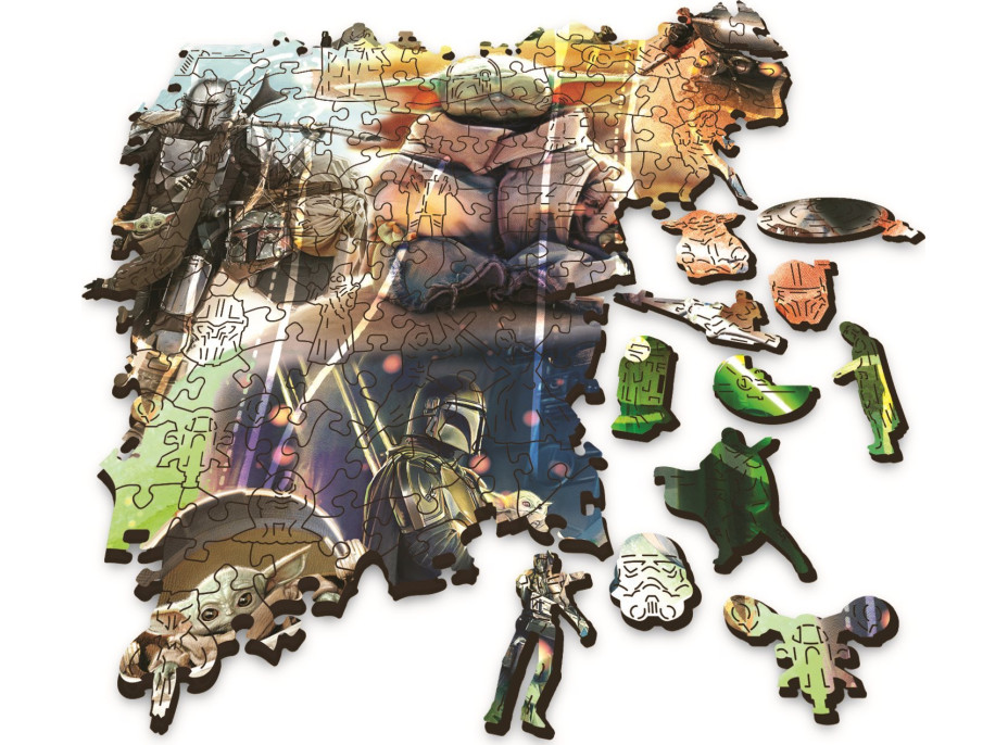 TREFL Wood Craft Origin puzzle The Mandalorian: Záhadný Grogu 505 dílků