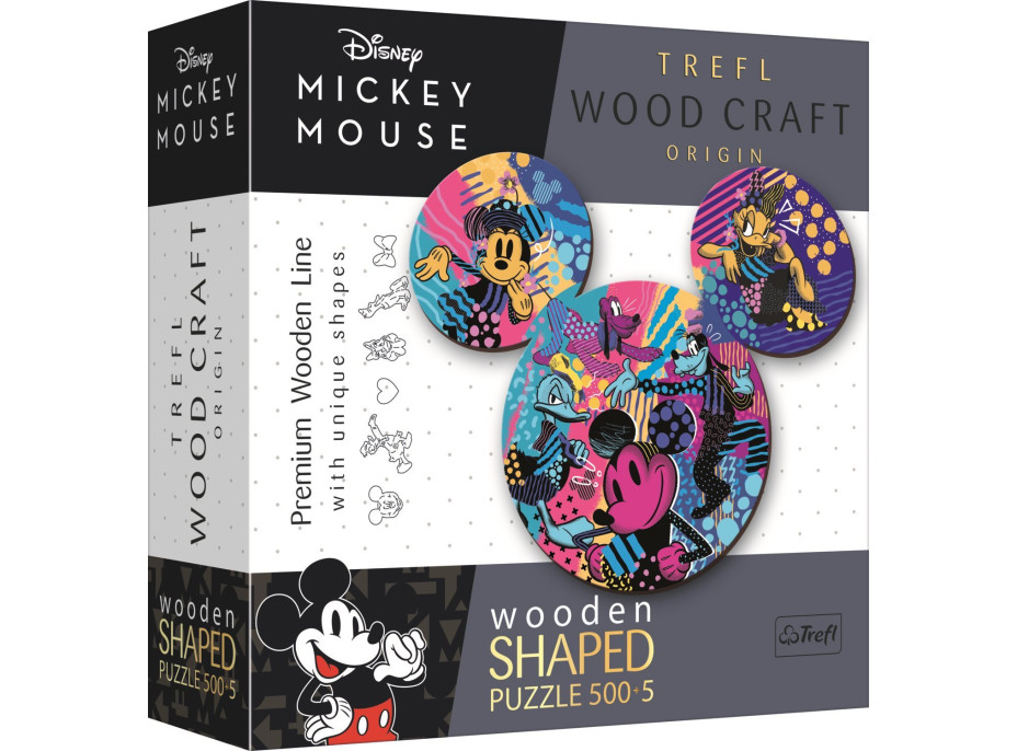 TREFL Wood Craft Origin puzzle Mickey Mouse 505 dílků